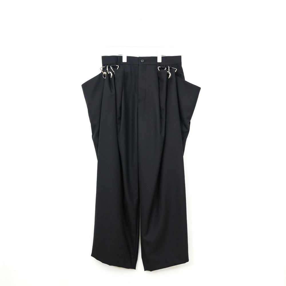 カラビナタックパンツ-BLACK-