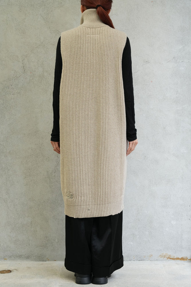 
                  
                    Zip up Long Knit-BEIGE-
                  
                