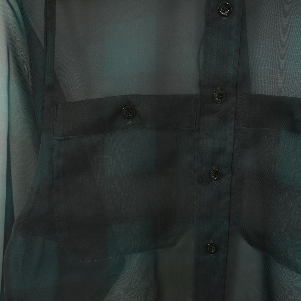 
                  
                    SHEER PLAID SHIRT-C/BROWN-
                  
                