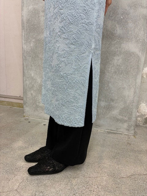 
                  
                    Floral Jacquard Sheer Knit Dress -BLUE-
                  
                