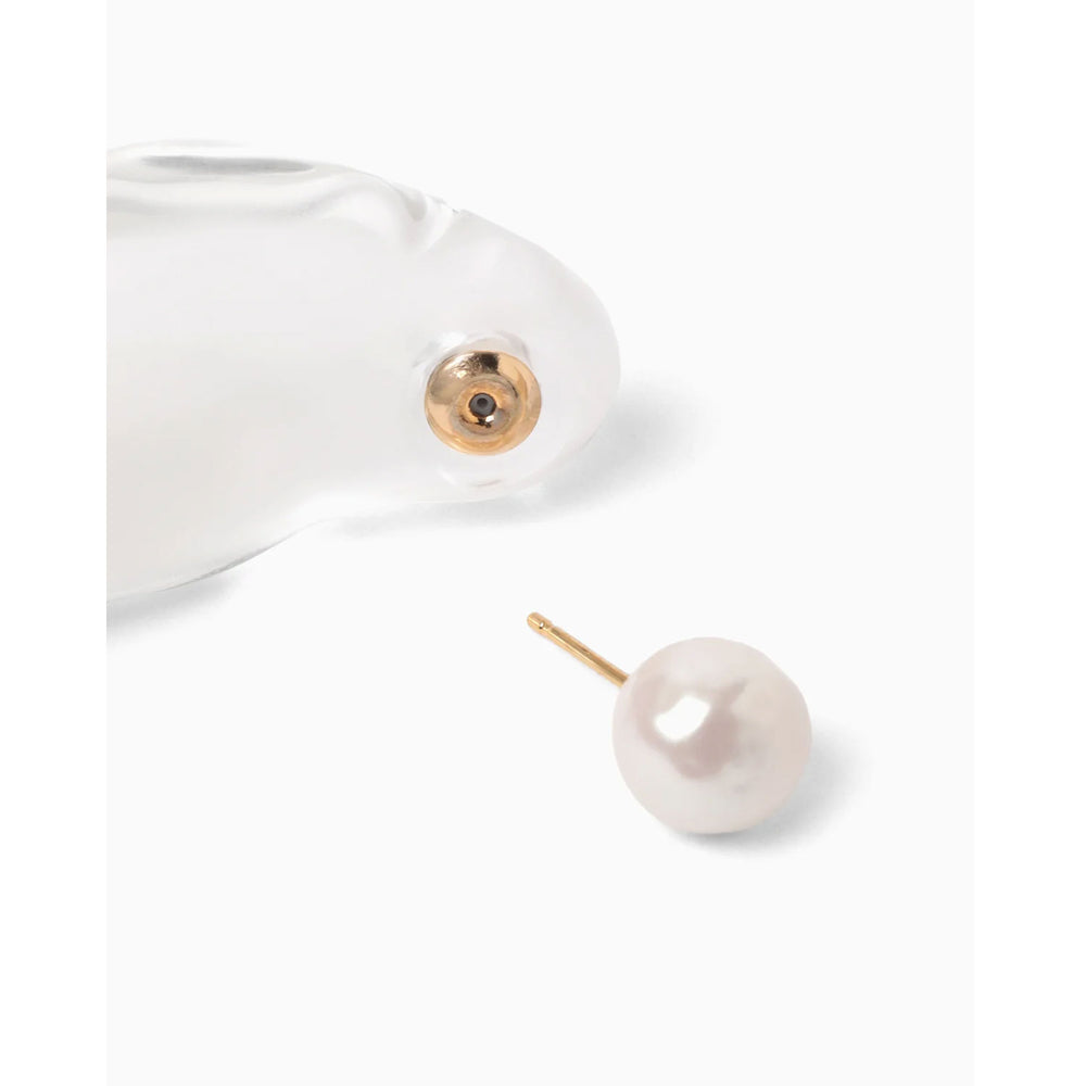 Organic motif Glass Earrings - clear – OBLIGE