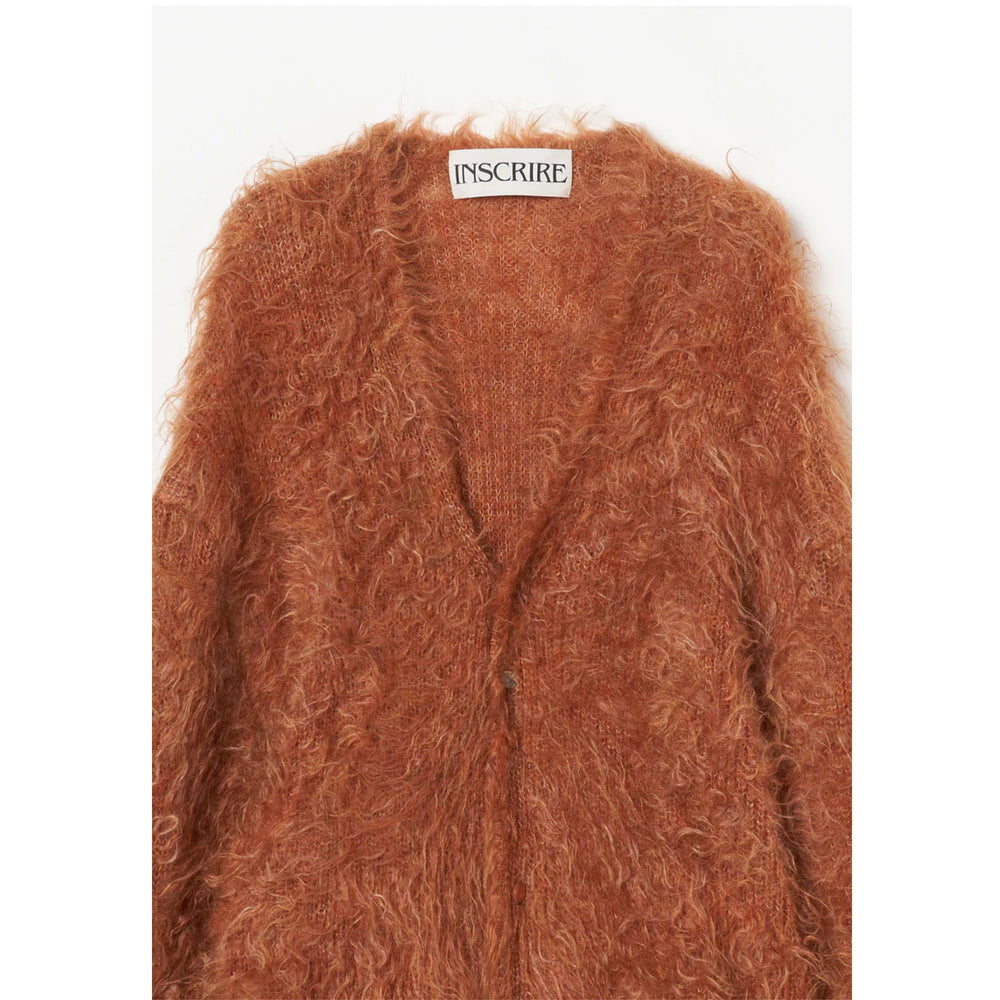 
                  
                    Shaggy V-Neck Cardigan-KHAKI-
                  
                