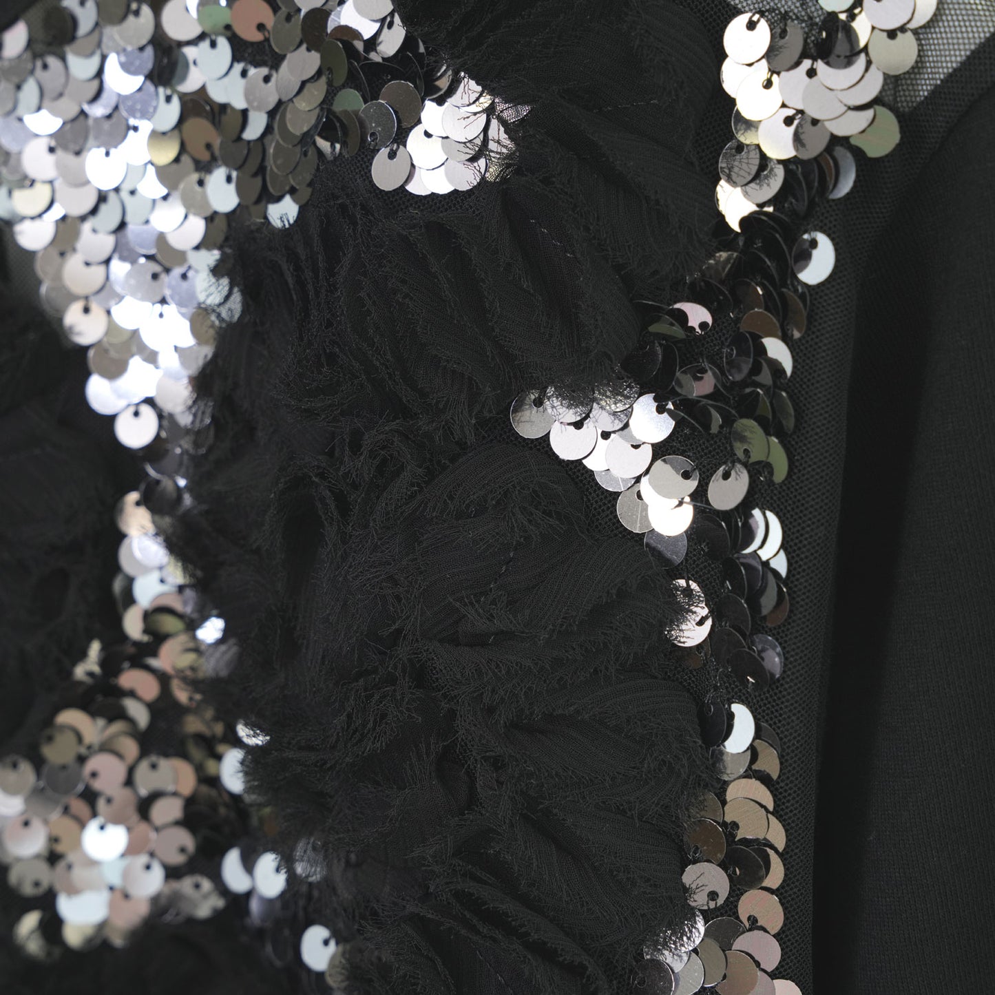 
                  
                    チュール刺繍カットソー-BLACK×SILVER-
                  
                