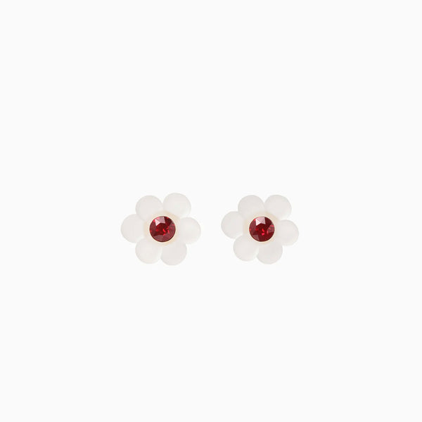 Floral Motif Earrings - clear – OBLIGE