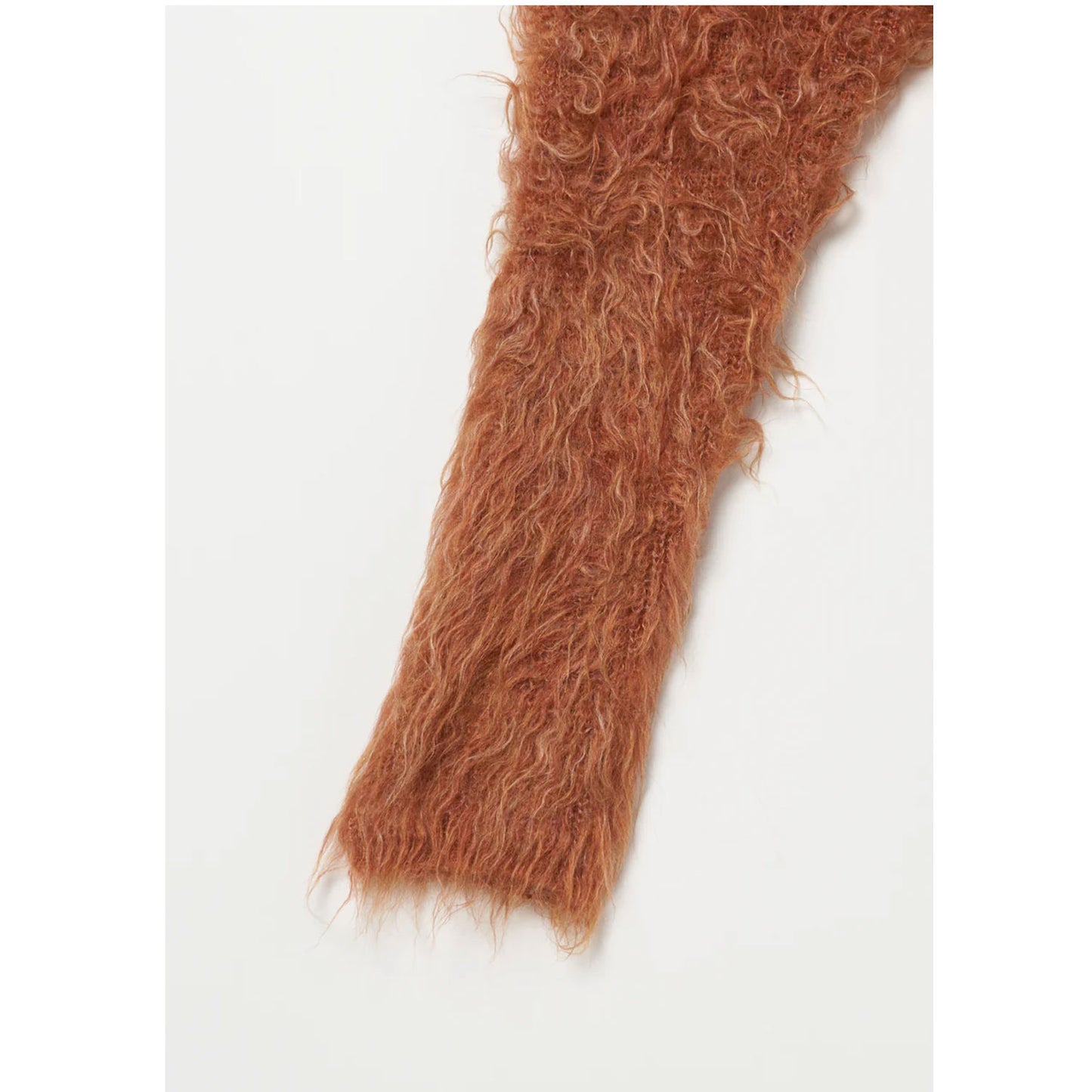 
                  
                    Shaggy V-Neck Cardigan-KHAKI-
                  
                