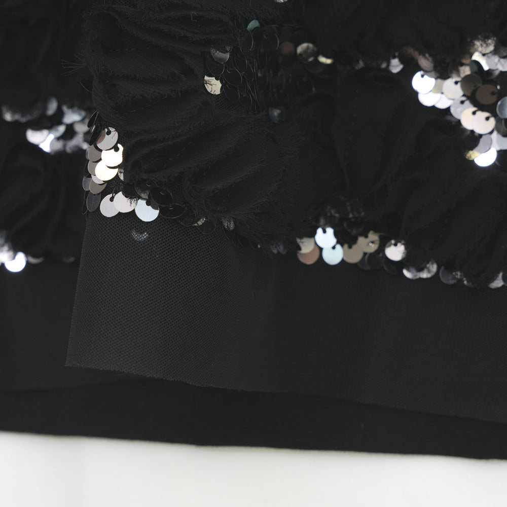 
                  
                    チュール刺繍カットソー-BLACK×SILVER-
                  
                
