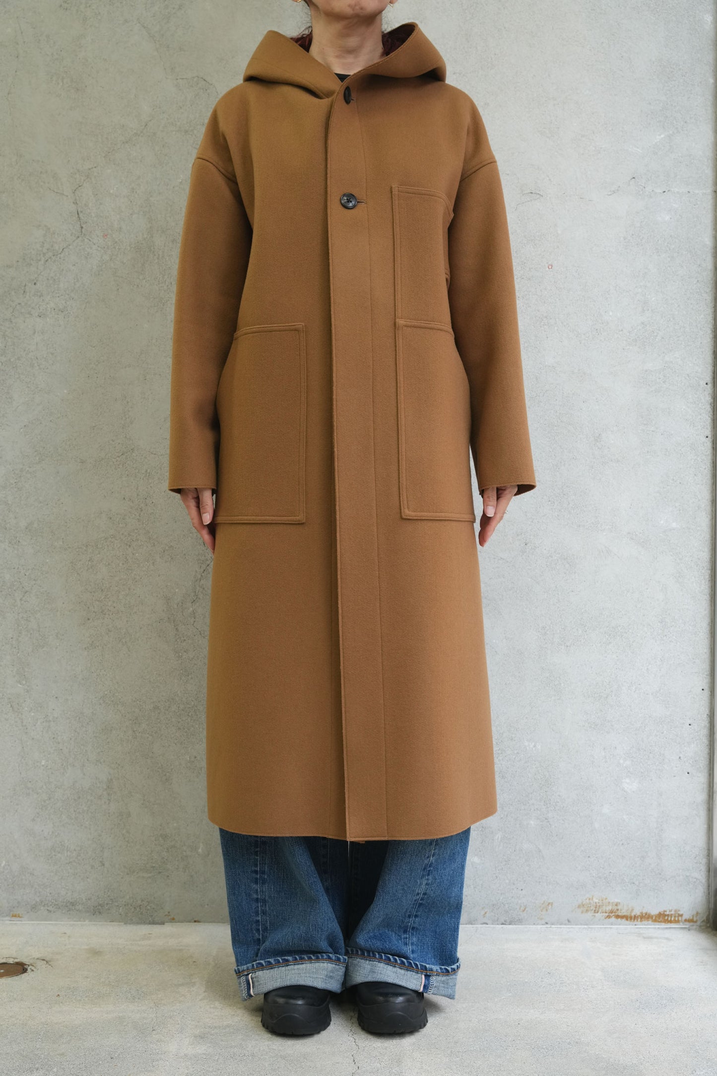 
                  
                    MELTON HOODED WORK COAT-COYOTE BROWN-
                  
                
