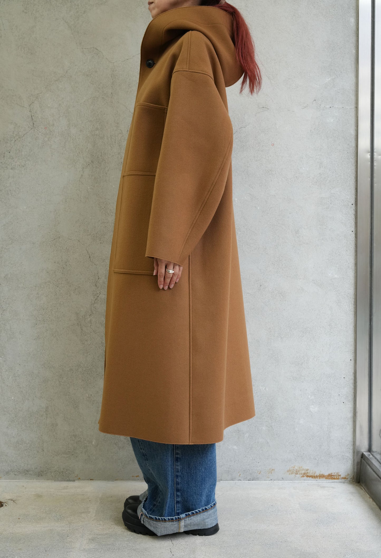 
                  
                    MELTON HOODED WORK COAT-COYOTE BROWN-
                  
                