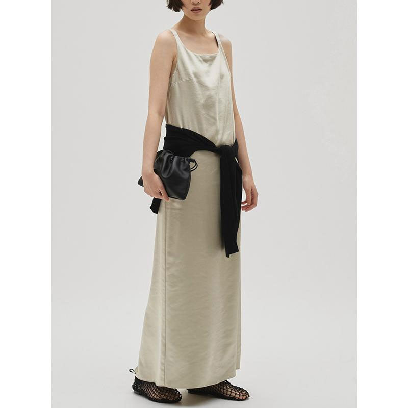
                  
                    Squareneck Satin Dress
                  
                