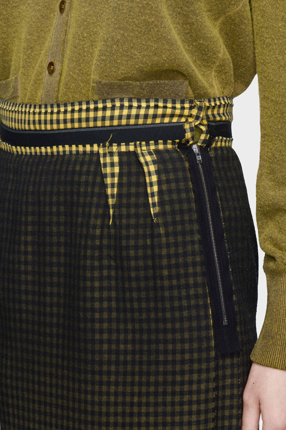 
                  
                    Faded check wool skirt
                  
                