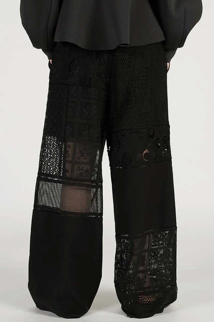 
                  
                    Panel Lace Pants-Black-
                  
                