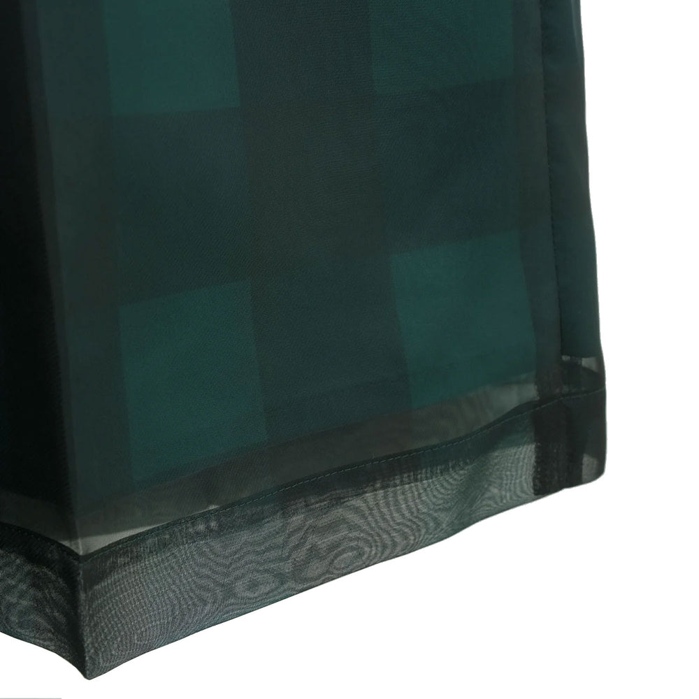 
                  
                    SHEER PLAID WIDE PANTS-GREEN-
                  
                