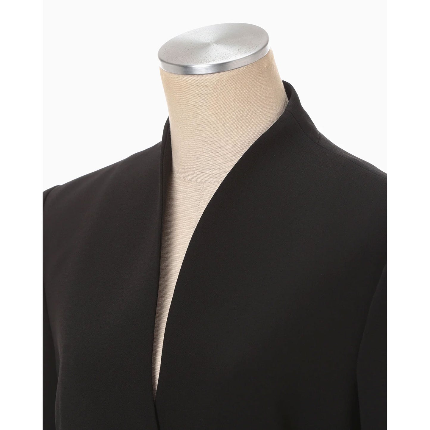
                  
                    Acetate Polyester Collarless Double Breasted Suit Jacket - black
                  
                