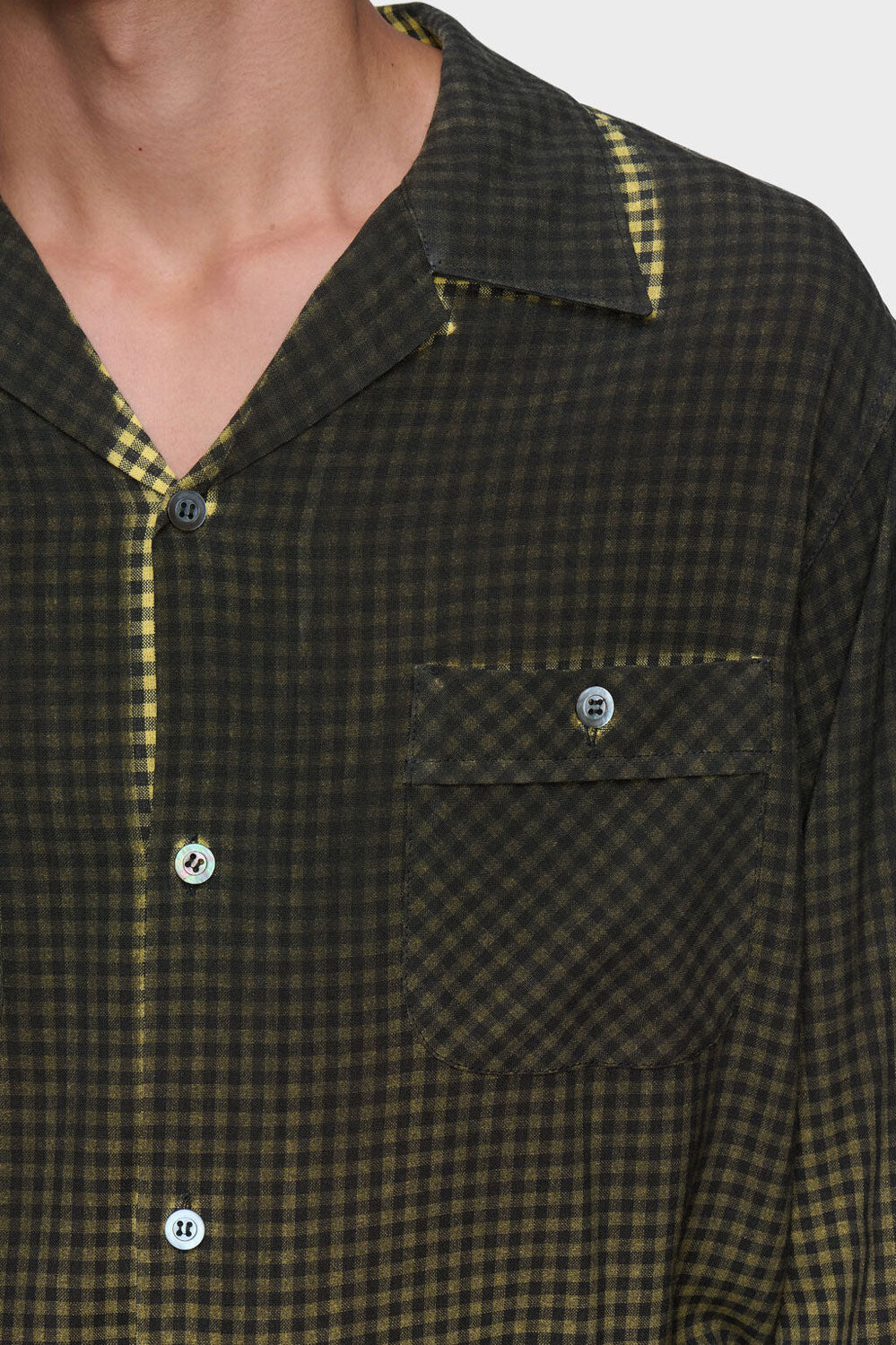 
                  
                    Faded check shirt -YEL/BLK-
                  
                