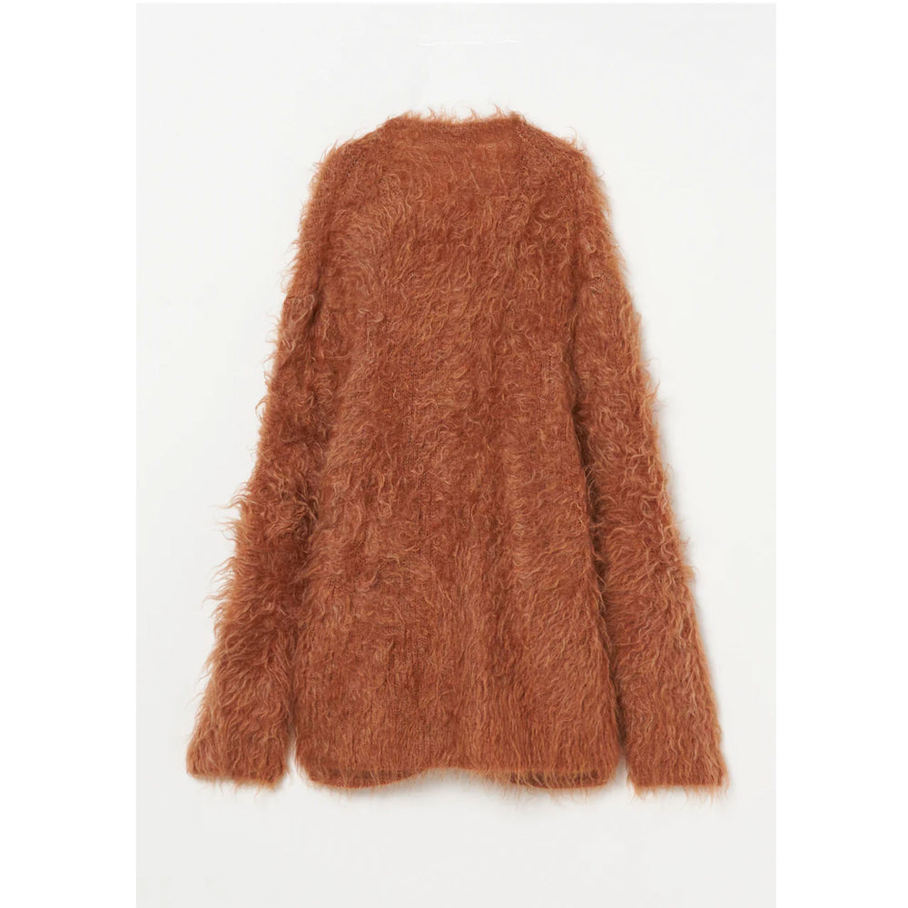 
                  
                    Shaggy V-Neck Cardigan-KHAKI-
                  
                