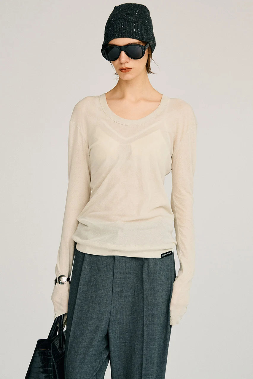 
                  
                    Scoop Neck Sheer Top
                  
                