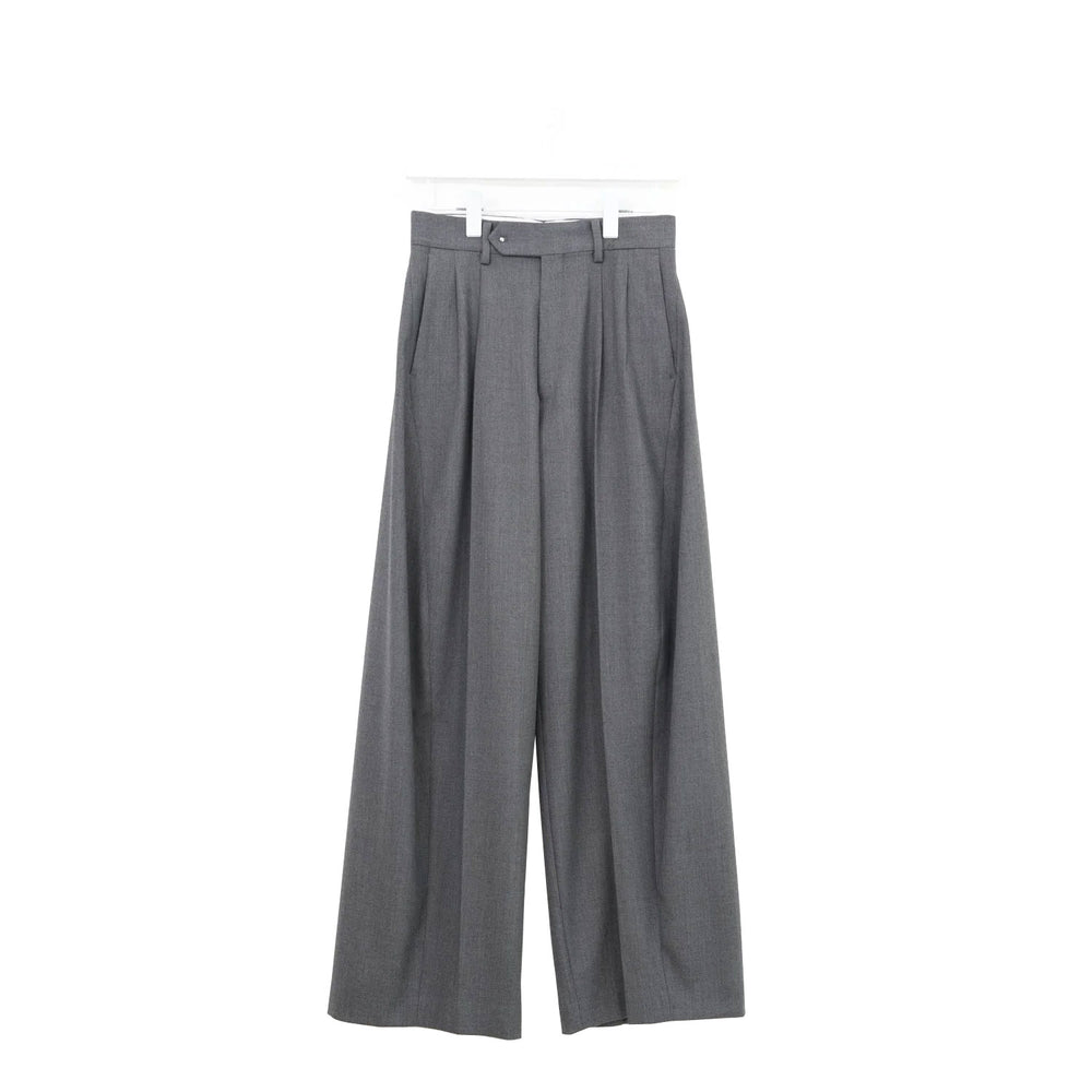 DOESKIN BARREL-LEG PANTS-CHACOAL-