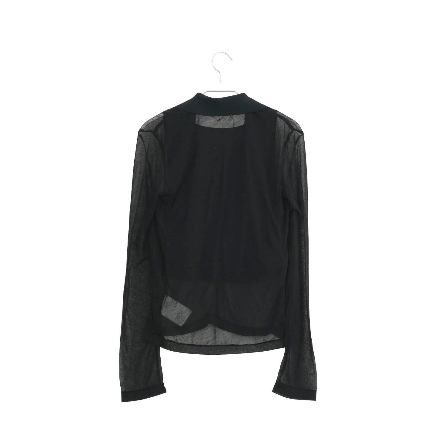 
                  
                    SHEER LAYERED POLO-BLACK-
                  
                