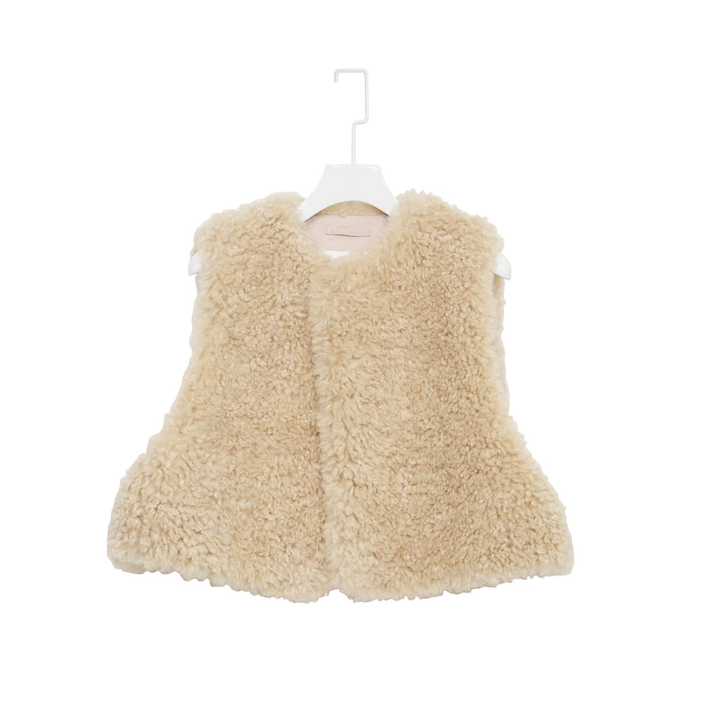 FAUX SHEARING CROPPED VEST