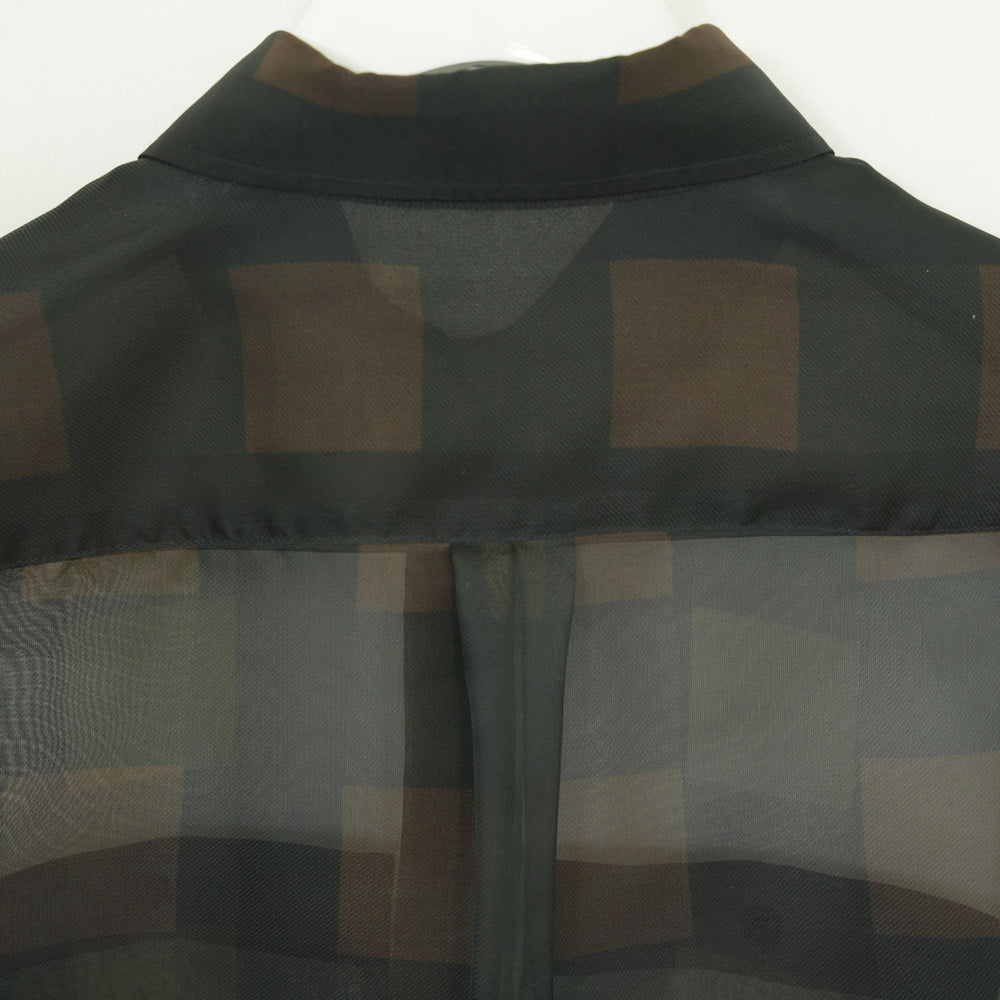 
                  
                    SHEER PLAID SHIRT-C/BROWN-
                  
                