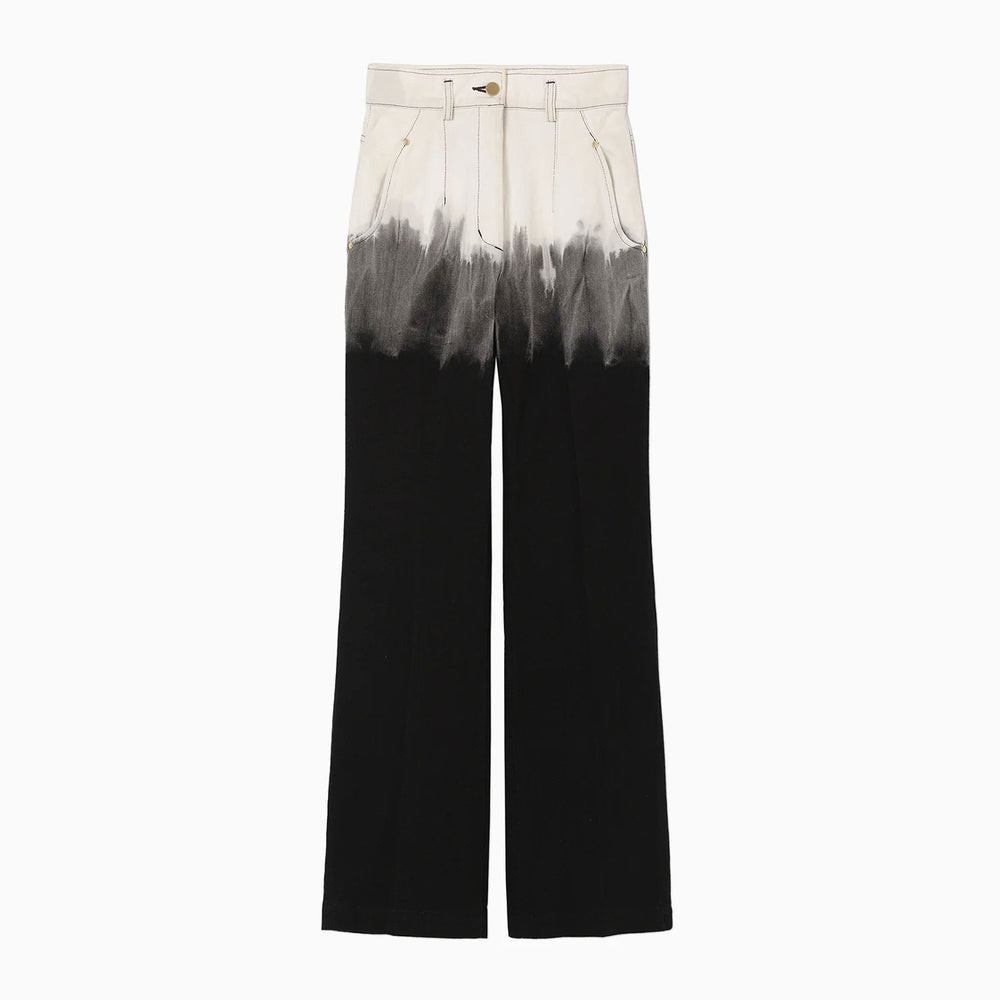 Gradient Dye Flare Jeans - black