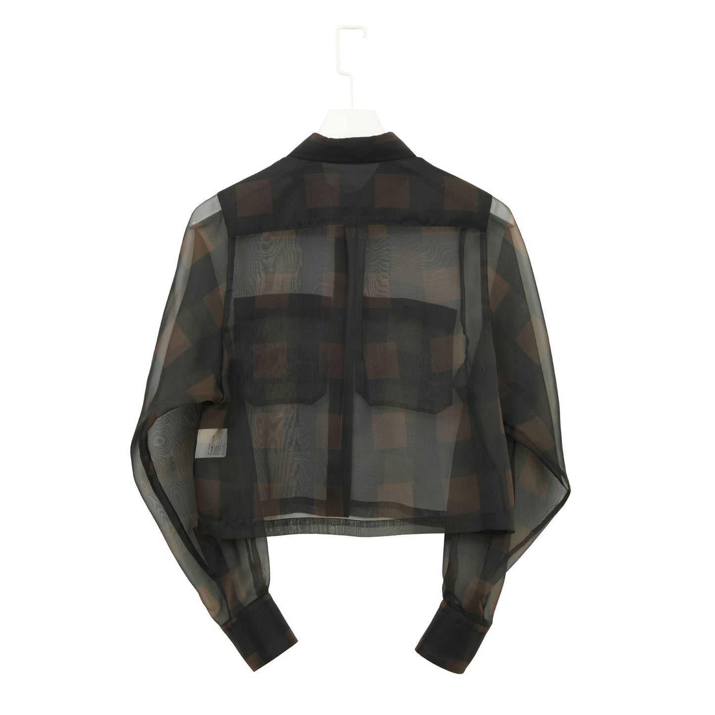 
                  
                    SHEER PLAID SHIRT-C/BROWN-
                  
                