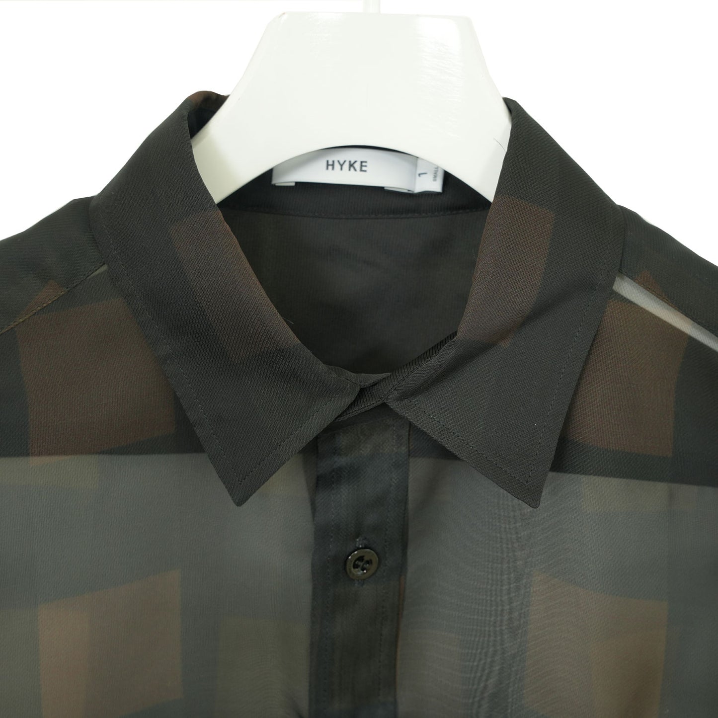 
                  
                    SHEER PLAID SHIRT-C/BROWN-
                  
                