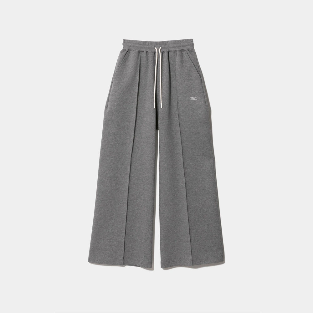 compqct double jersey wide straight pants-gray-