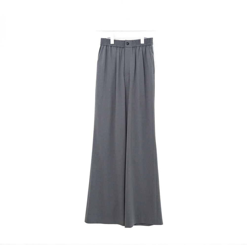 STRETCH WIDE-LEG PANTS-CHACOAL-