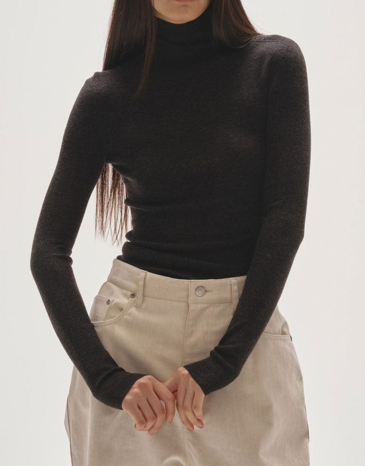 
                  
                    Merinowool 100% Seamiess Knit-C/GRY-
                  
                