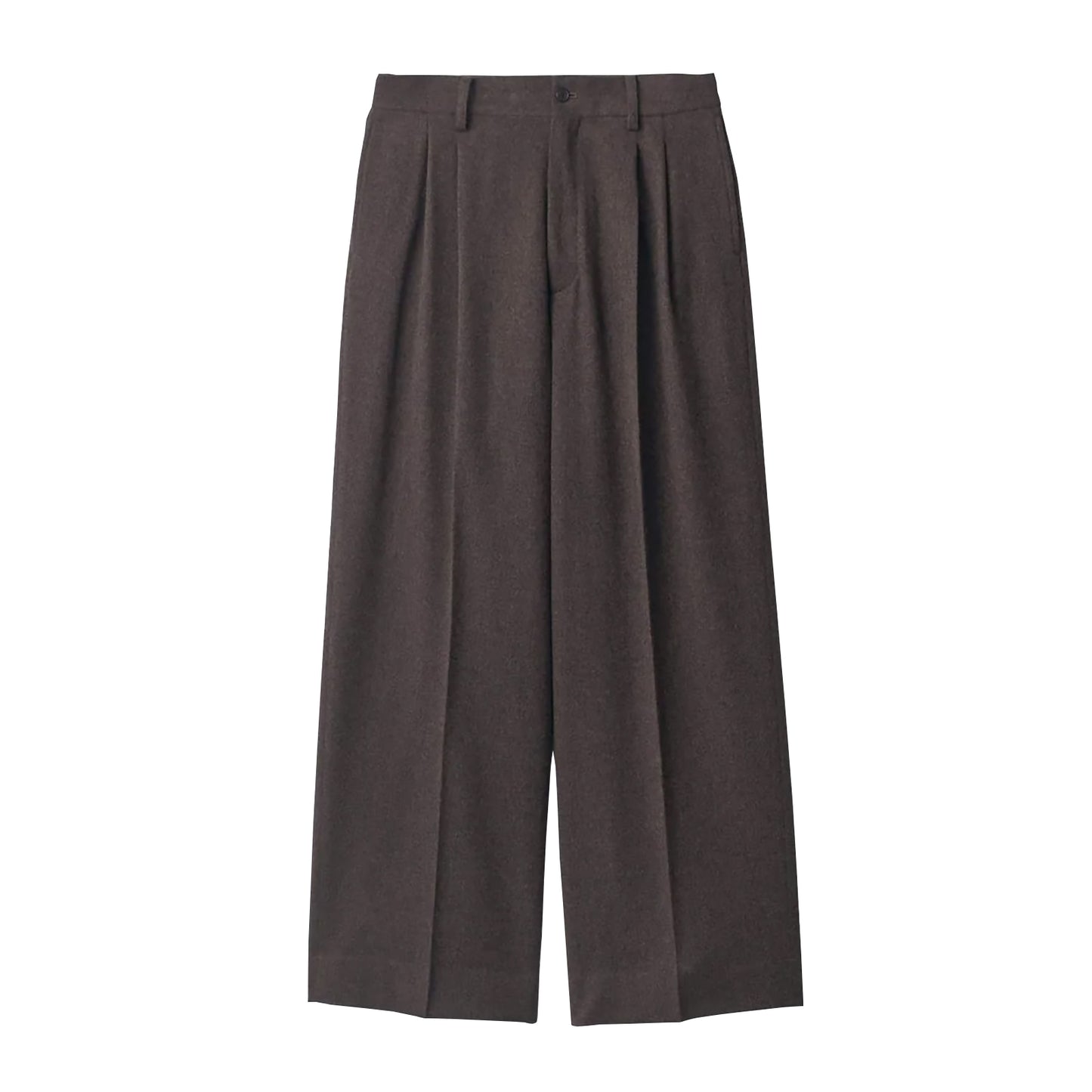 
                  
                    WOOL DOESKIN LONG WIDE TROUSERS
                  
                
