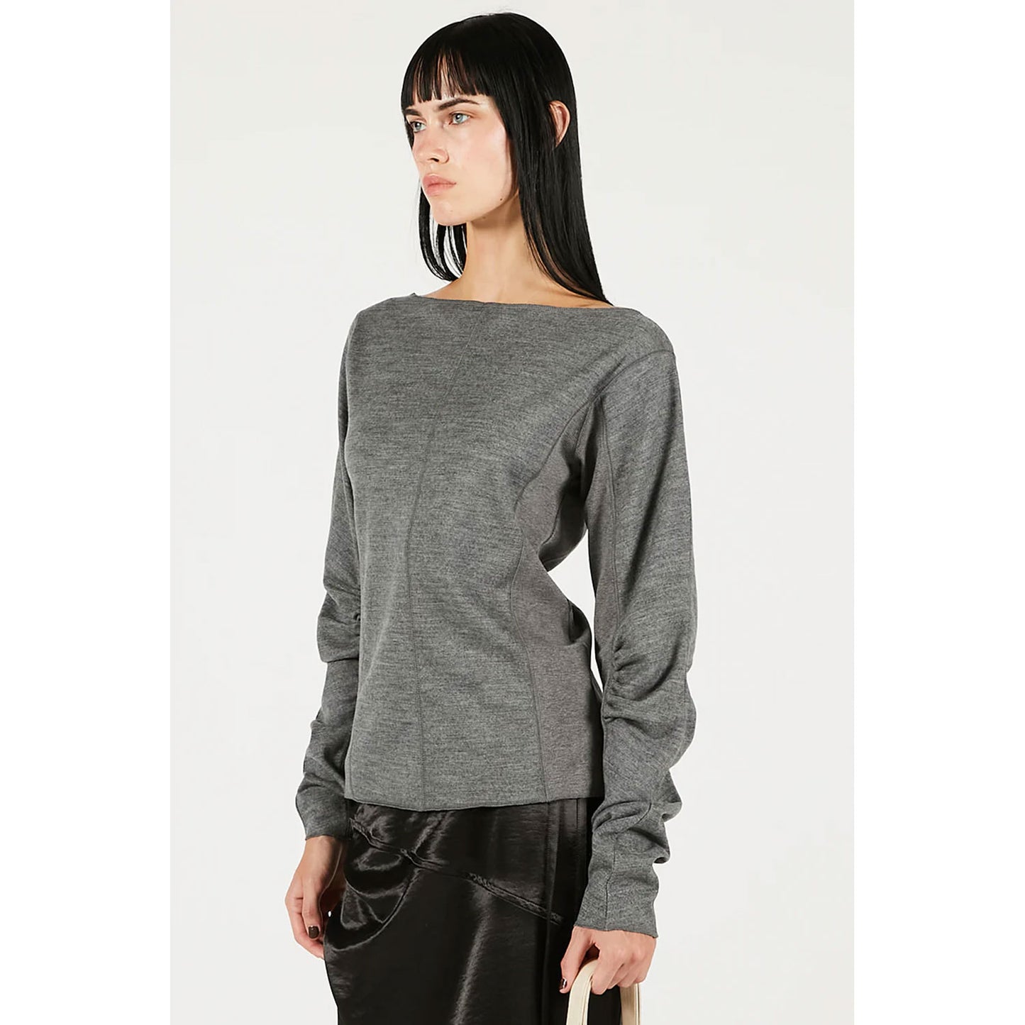 
                  
                    Wool Slouchy Sleeve Top -GREY-
                  
                