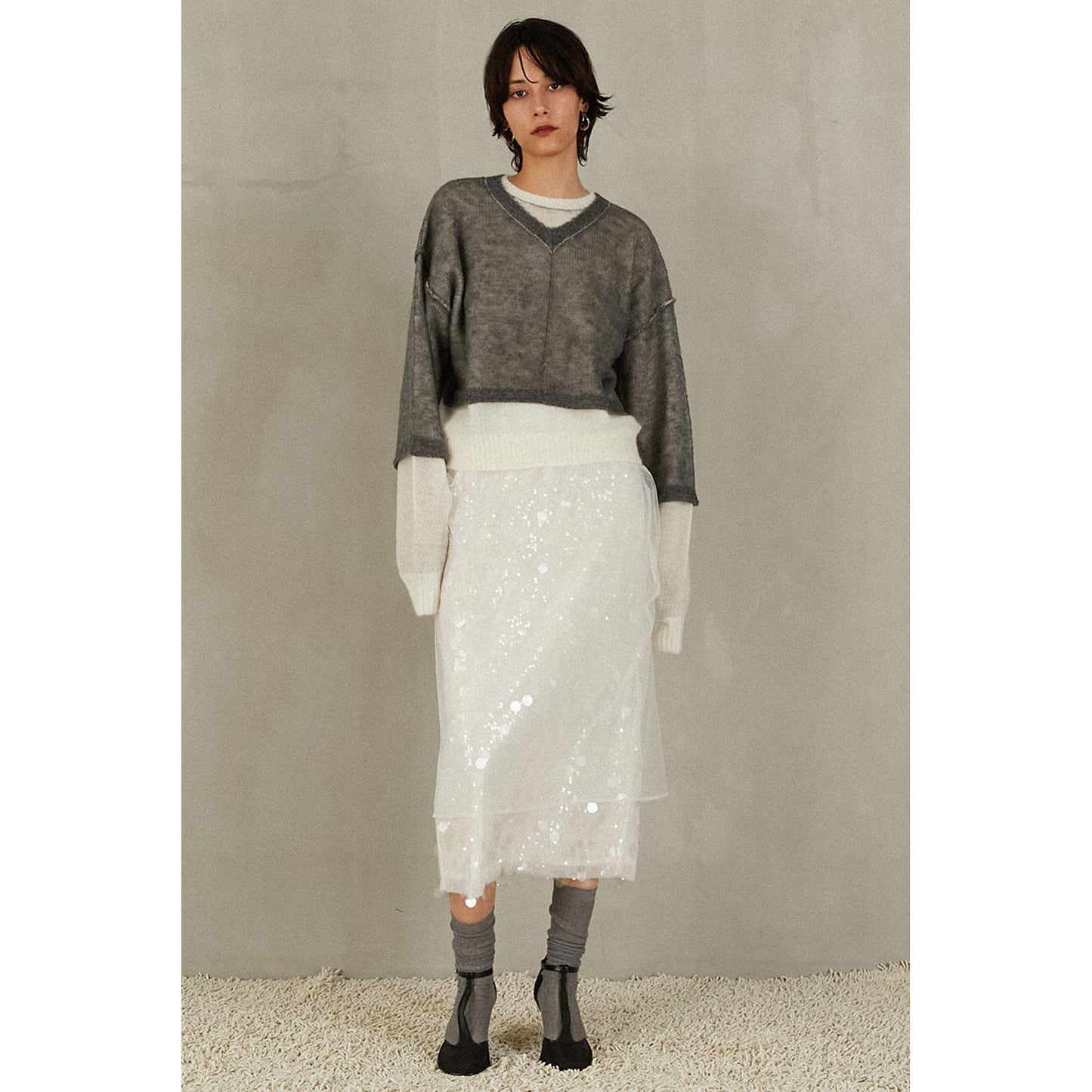 
                  
                    Reversible Mohair Knit -GREY-
                  
                