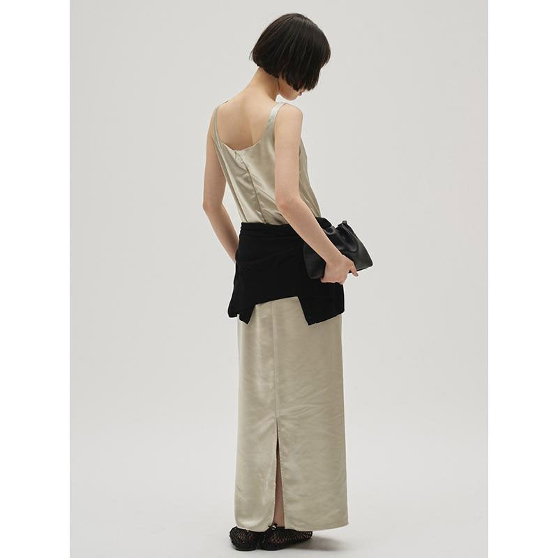 
                  
                    Squareneck Satin Dress
                  
                
