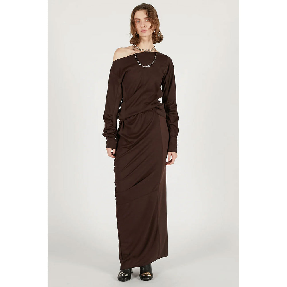 
                  
                    Wool Slouchy Skirt-GREY-
                  
                