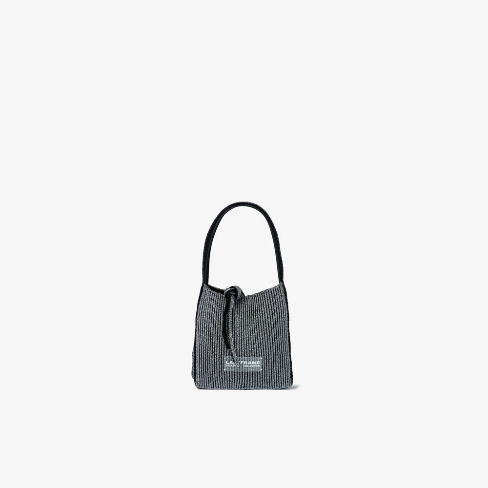 KYOTO METALLIC REVERSIBLE TASUKI TOTE MINI -DARK SILVER×BLACK-
