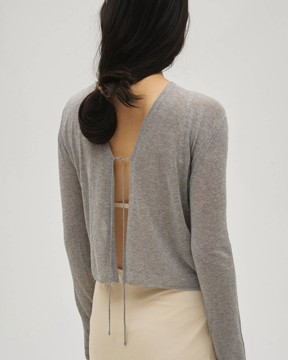 Compact Sheer Knitcardigan -WHITE- – OBLIGE