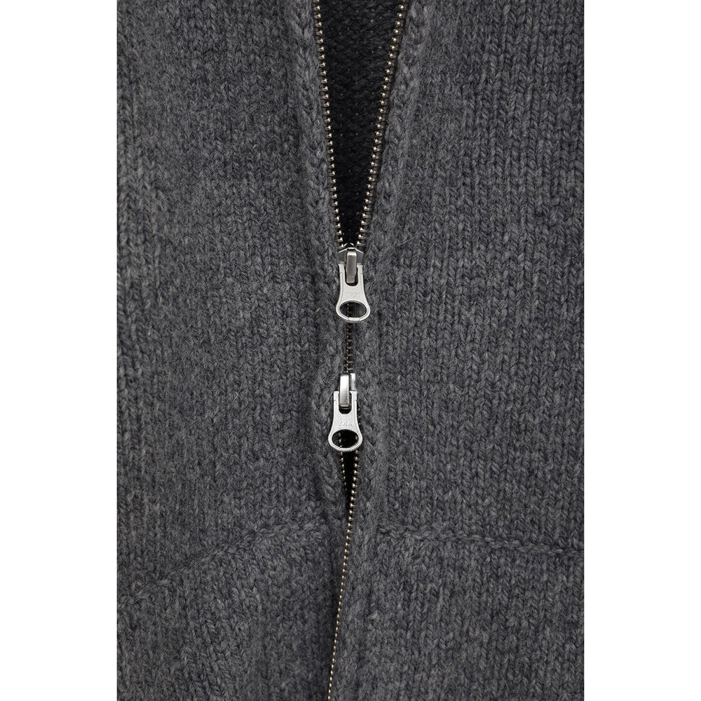 
                  
                    POCKET ZIP KNIT TOPS-GRAY-
                  
                