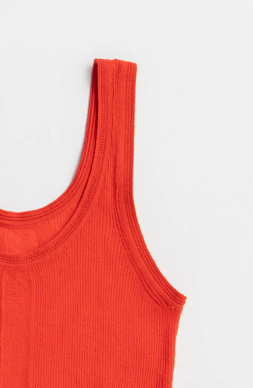 
                  
                    Sheer Rib Frill Hem Knit Tank -BLACK-
                  
                