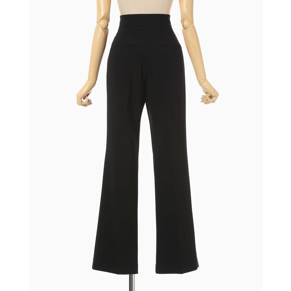 
                  
                    Acetate Polyester High Waisted Center Creased Suit Trousers - black
                  
                