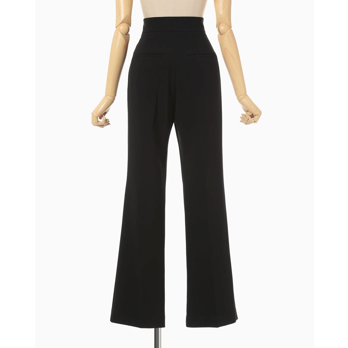
                  
                    Acetate Polyester High Waisted Center Creased Suit Trousers - black
                  
                