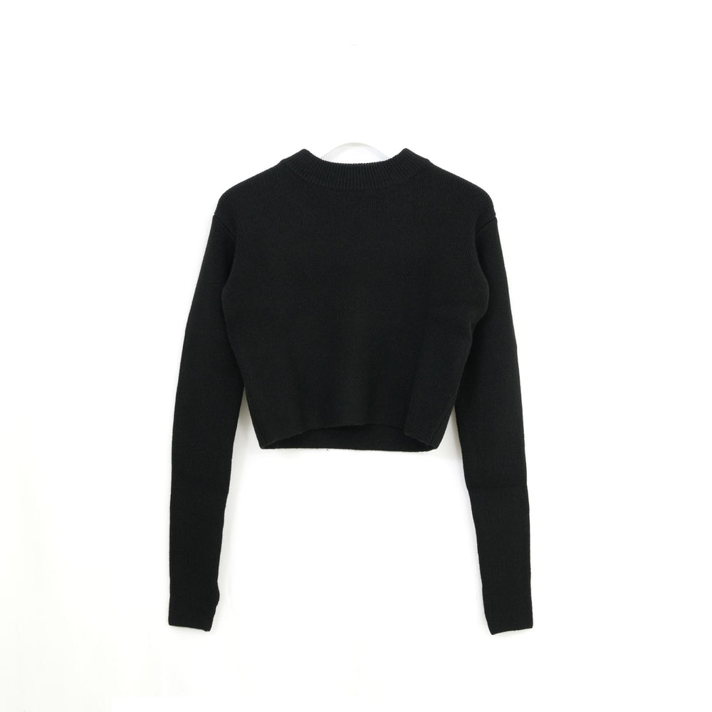 CROPPED SWEATER -BLACK-