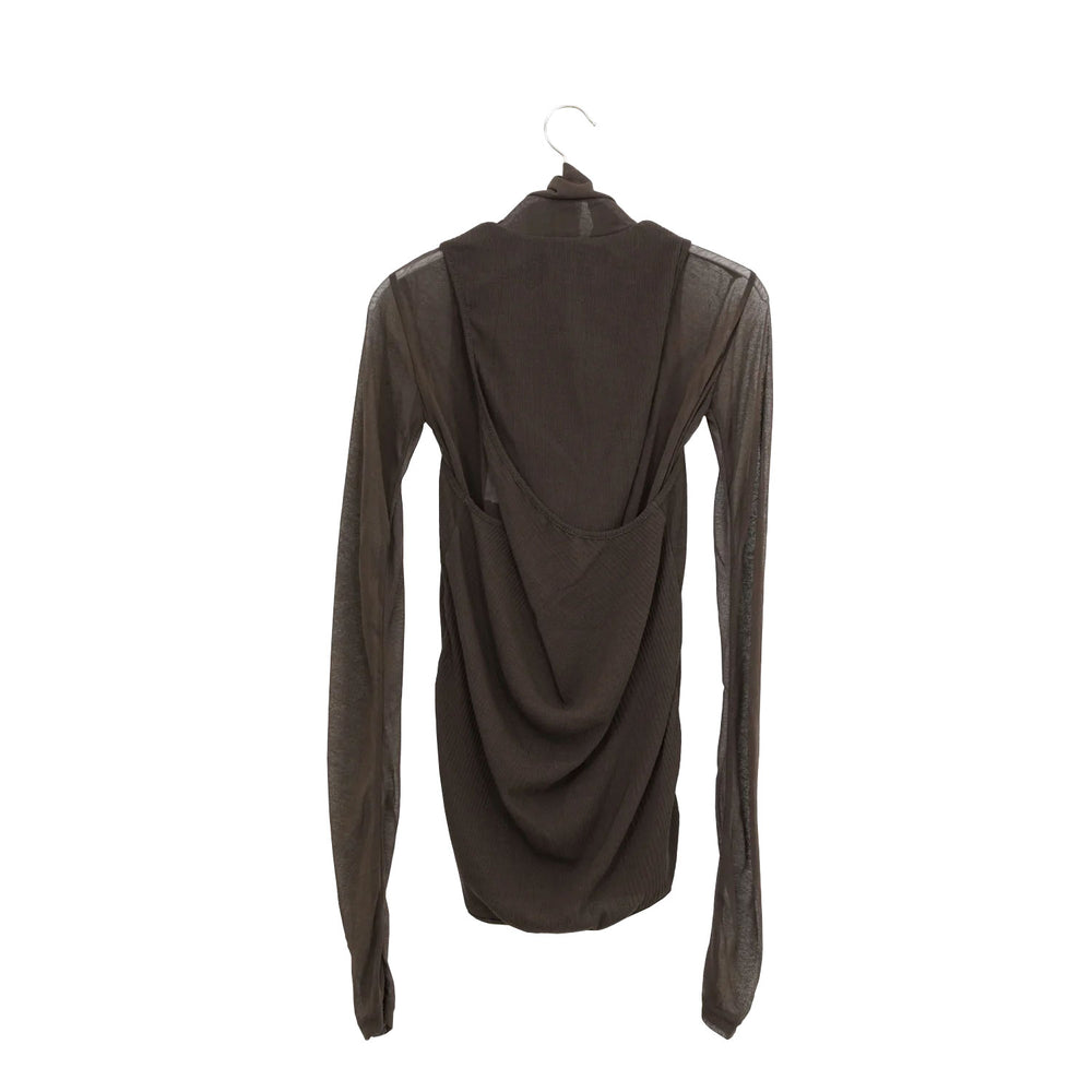 
                  
                    SHEER TWIST BACK TOP-T.MORO-
                  
                