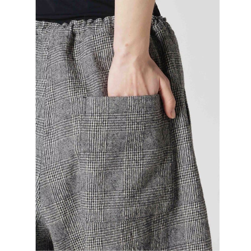 
                  
                    COTTON WOOL GLEN CHECK FRONT TUCK WIDE PANTS
                  
                