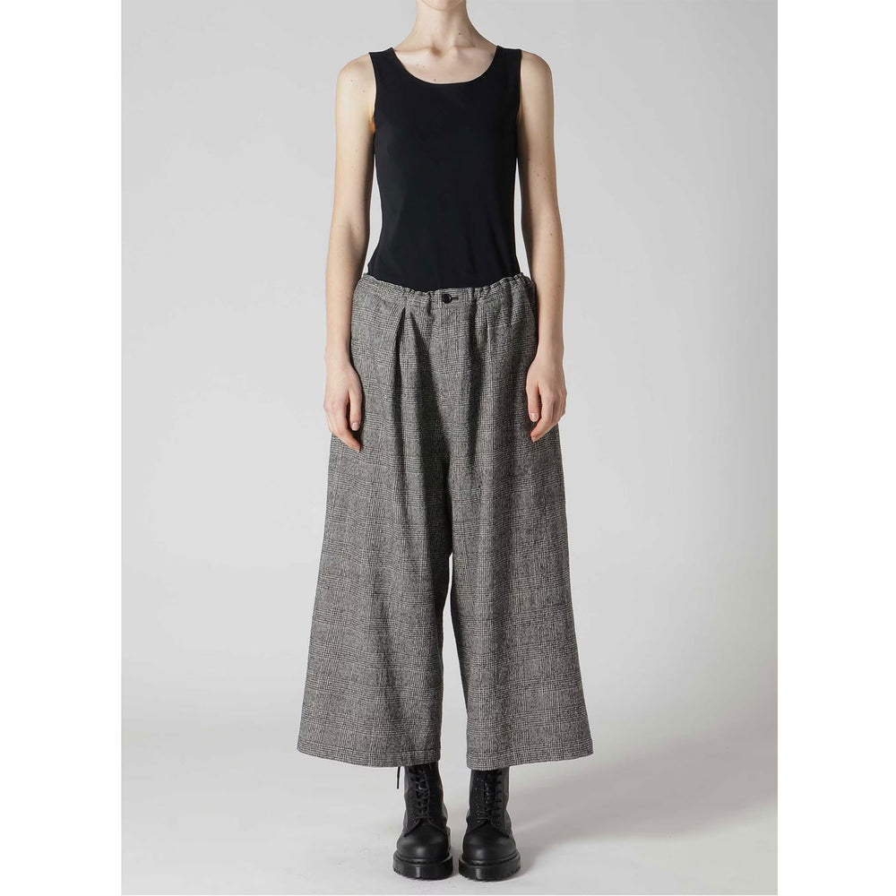 
                  
                    COTTON WOOL GLEN CHECK FRONT TUCK WIDE PANTS
                  
                