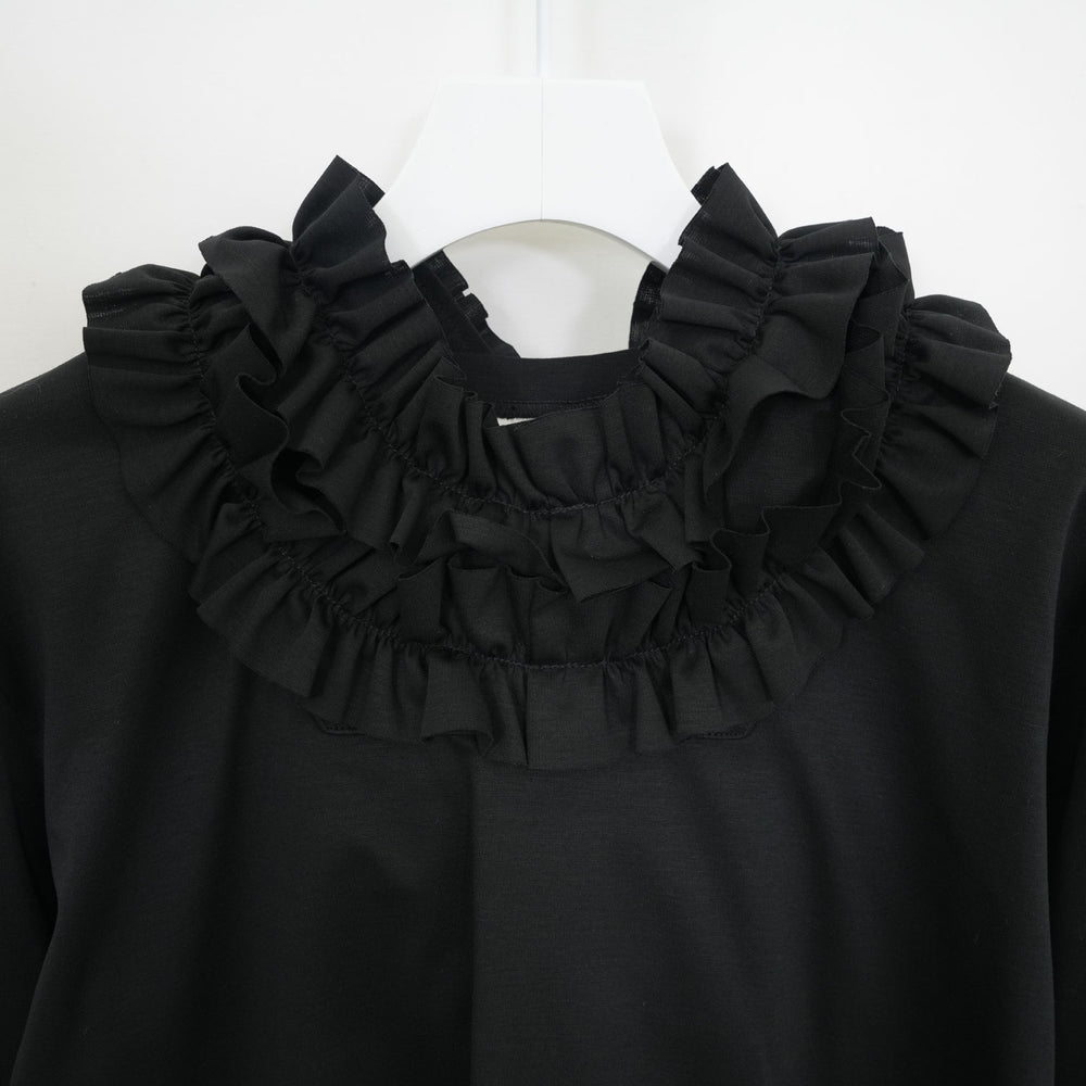 フリルフーディカットソー-BLACK- – OBLIGE