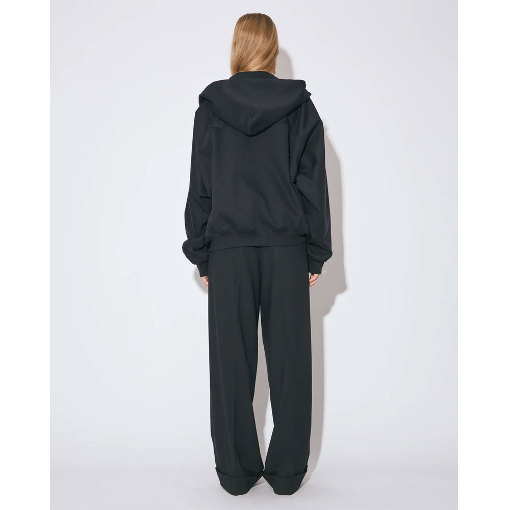 
                  
                    compact double jersey zip up parka-black-
                  
                