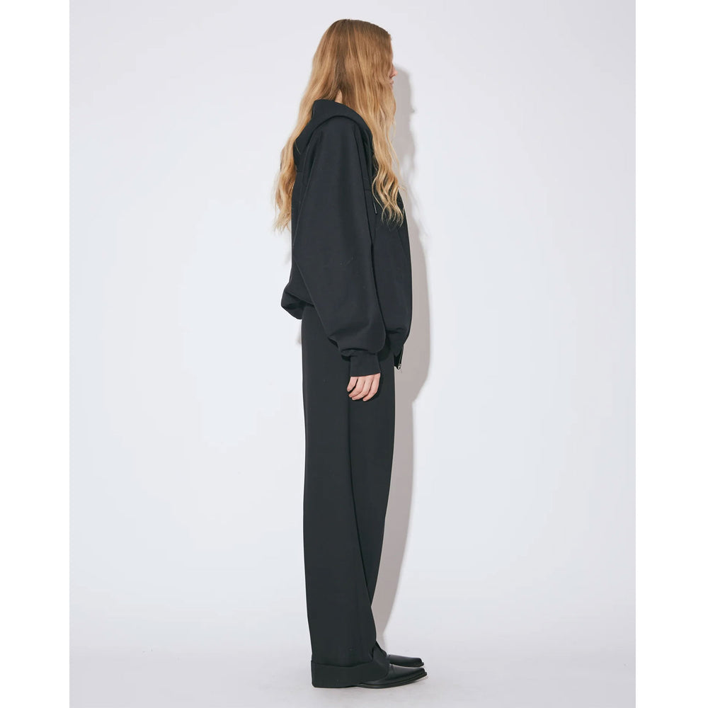 
                  
                    compact double jersey zip up parka-black-
                  
                