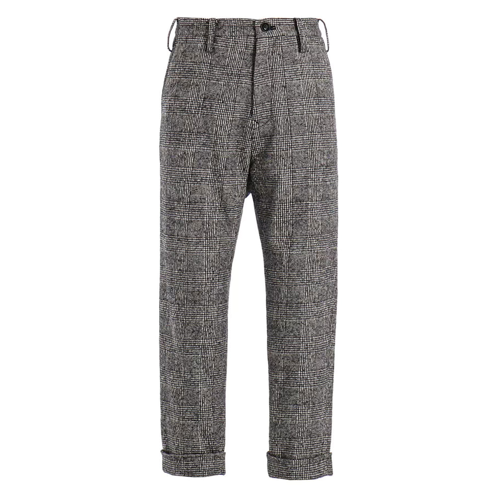 COTTON WOOL GLEN CHECK MACKIN SLIM PANTS