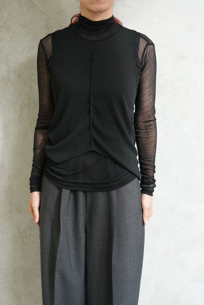 
                  
                    SHEER TWIST BACK TOP-T.MORO-
                  
                